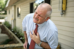 Old man having chest pains