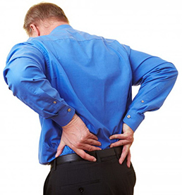 Male dealing with back pain